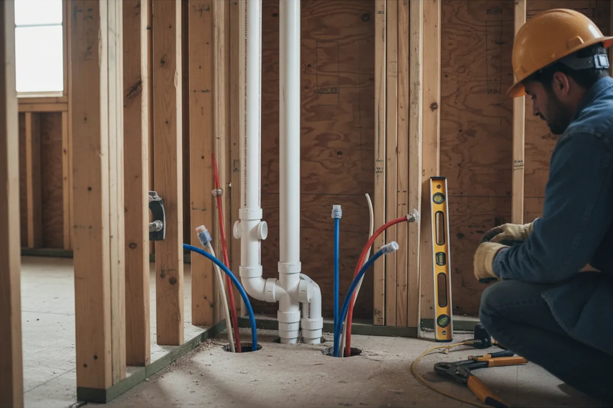Drain and supply rough-in during Garbage Disposal Repair in Yorktown